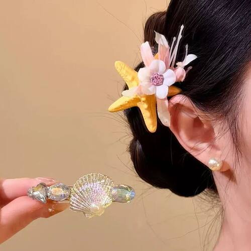 Starfish Flower Shell Hair Clips for Women Exquisite Sweet Z