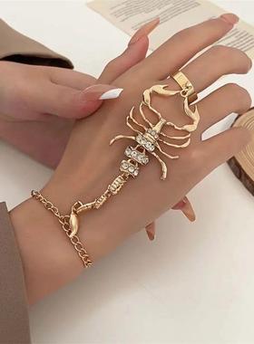 Vintage Scorpion Tassel Cadeia Anel Pulseira Conjuntos para