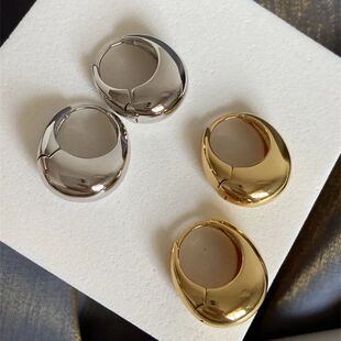 New Unique Hollow Out Ellipse Circle Metal Earrings for Wome