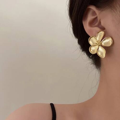 Fashionable over-the-top large flower earrings for women wit