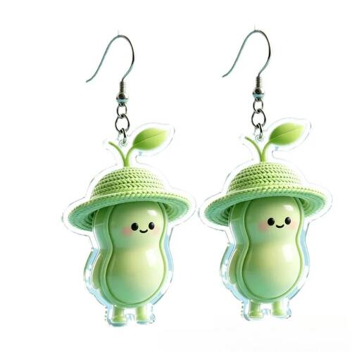 New Super Cute Bean Sprout Bean Earrings Super Cute Acrylic