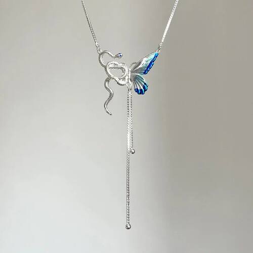 Fashion Unique Design Snake Buerfly Pendan Necklaces for Wom