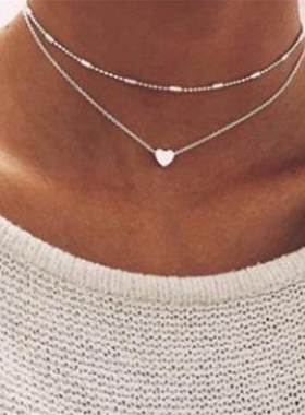 Vintage Tiny Heart Necklace for Women SHORT Chain Heart Key