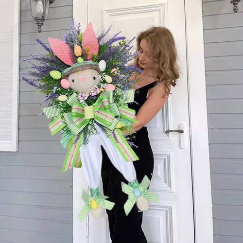 Easer Bunny Wreah Wall Arificial Lavender Easer Egg Rabbi Wr