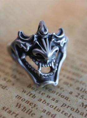 Fashion Creative Demon Skeleton Face Punk Rings For Men Wome