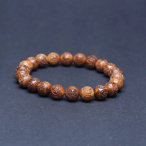 Natural palm fruit Kuka, natural color, 10mm round beads, ha