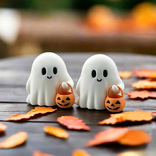 2pcs Halloween Ornaments, Cute Mini Pumpkin Desktop Decor, I