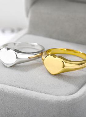 Vintage Heart Rings For Women Gold Plated Stainless Steel Fi
