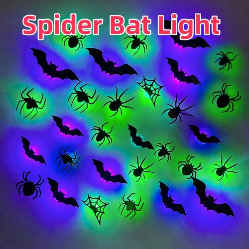 9/12/21pcs Halloween Spider Light Atmosphere Party Wall Beau