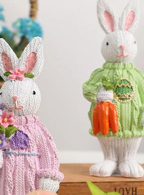 1pcs Nordic INS Syle Knied Rabbi Resin Figurine - Easer Pary