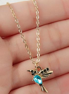 New Crystal Animal Hummingbird Necklaces For Women Fashion J