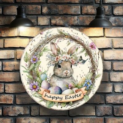 2D Fla Vinage Easer Meal Sign - 8x8 Inch Round Aluminum Wall