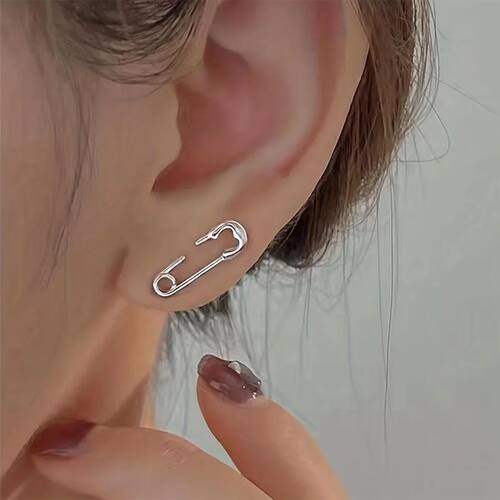 Simple paper clip earrings niche design sense pin earrings w