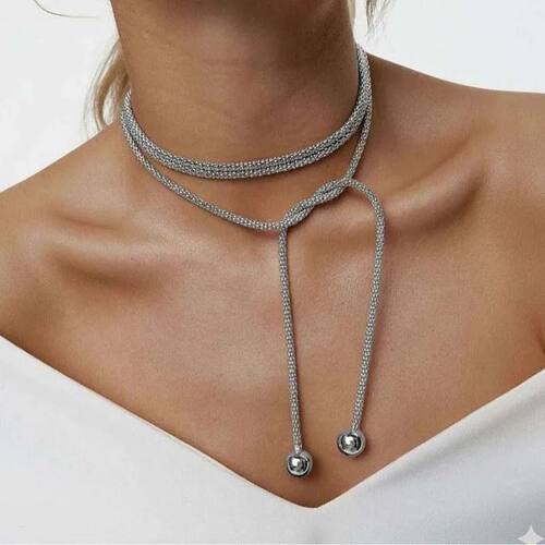Stainless Steel Silver Color Multi-Layer Necklace for Women