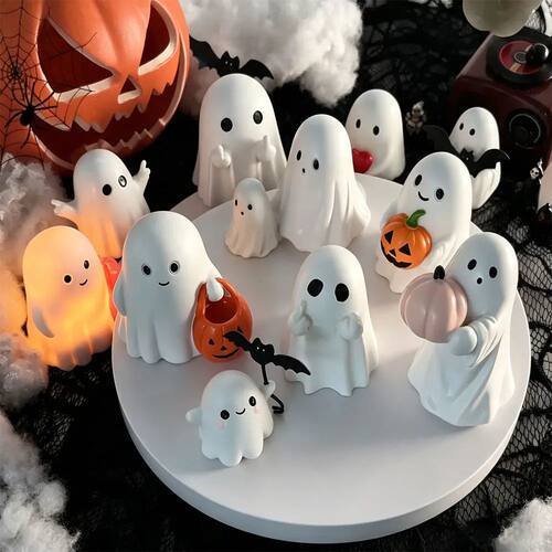 1/5Pcs Middle Finger Ghost Statue 7.5Cm Halloween Ghost Stat