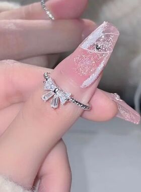Romantic Lovely White Bowknot Rings Female Girls Exquisite J