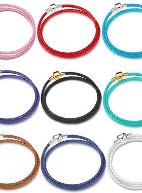 Ladies Silver Color Heart Closure Snake Chain Bracelet Fit O