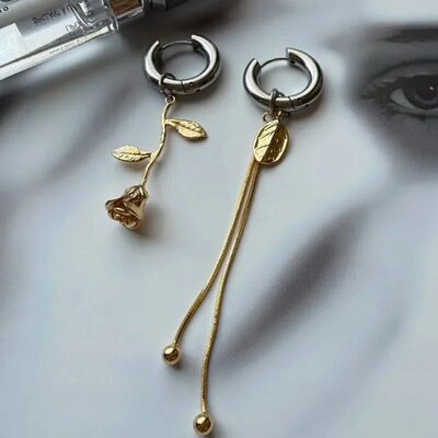Retro New ndy Romantic Rose Flowers Earrings Buckles Female