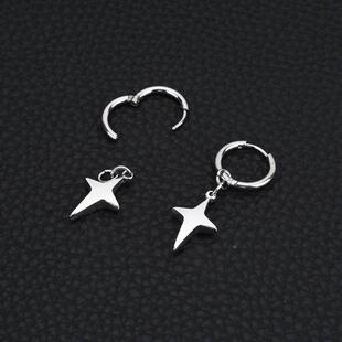 INS Cross Star Titanium Steel Punk Fashion Earrings