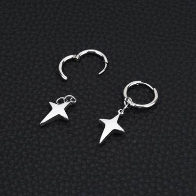 INS Cross Star Titanium Steel Punk Fashion Earrings