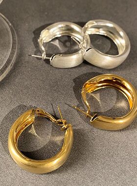 Luxury Meal Hoop Earrings for Women High-End Exaggeraed Pers
