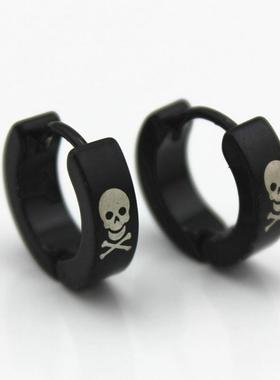 Men and women vintage black skull head pattern Cool 4mm Widt