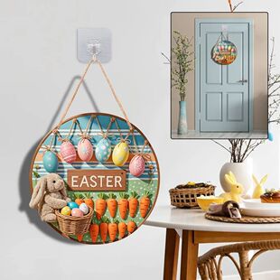 Easer Door Sign Hangings Bunny Welcome Sign Wooden Door Hang