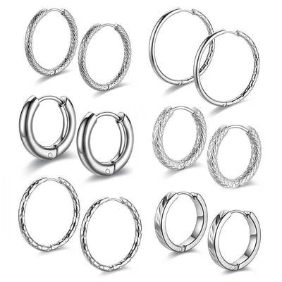 1 Pair Titanium Steel Ear Buckle Earrings For Women Steel-Co