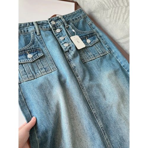 Summer Casual All Match Ankle Length Dress Vintage Buckle de