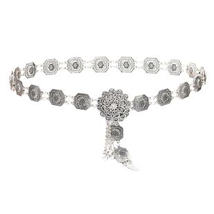 Bohemian Ethnic Style Retro Alloy Waist Chain Square Carved