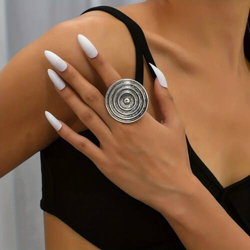 Vinage Plae Shape Ring Muli Circles Design Give You Calmness