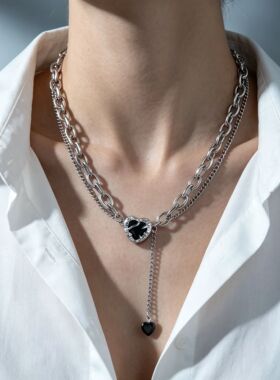 Punk Silver Color Choker Necklace For Women Men Heavy Thick