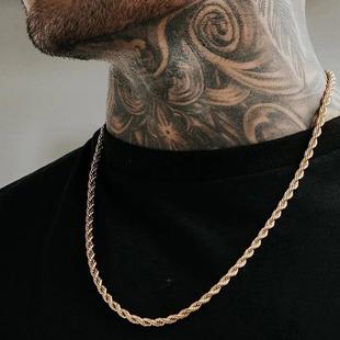 Rope Chain Necklace Men 2023 Classic New Handmade Stainless