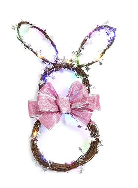 Easer Bunny Spring Wreah Blossom Garland Arificial Wreahs Fo