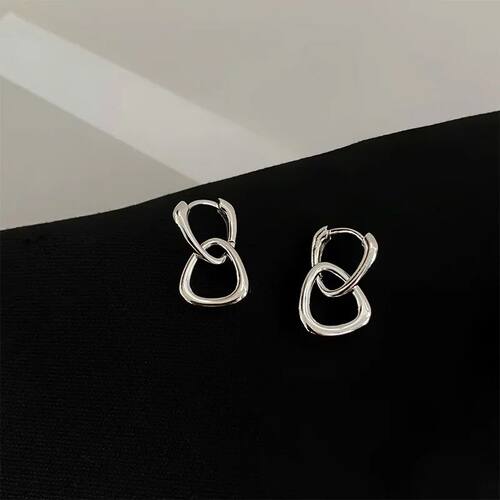Geometric Hollow Triangle Hoop Earings for Women Personality