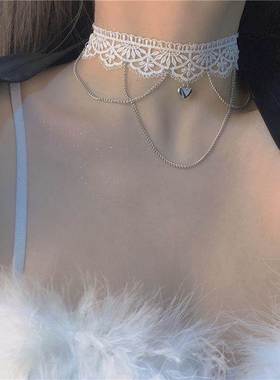 Fashion Choker Necklace For Women Sexy Black White Lace Sret