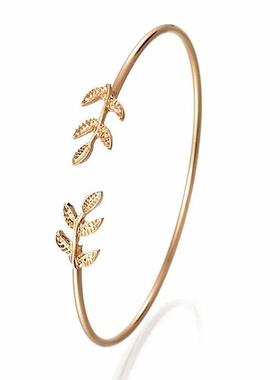 New Leaf Cuff Bracelets for Women Punk Personality Open Bang