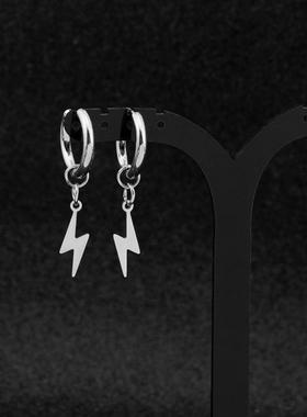 Neutral style ins stainless steel lightning earrings