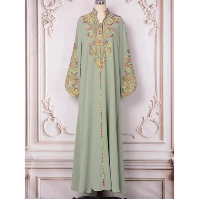 For Women Embroidery Dresses Jalabiya Arab Long Robe Dubai s