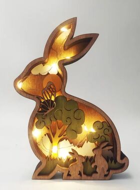 Easer Wooden Handicraf Decor Creaive Buerfly Rabbi Hen Home