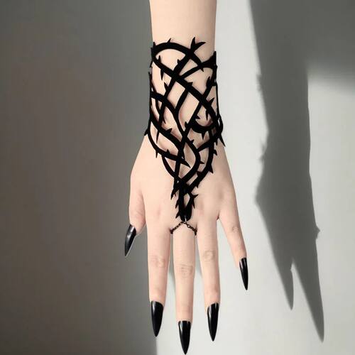 Gothic Bracelet Black Spike Adjustable Bracelet Dark Spider