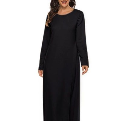 2025 New Women's ic Long Sleeve A- Line Dress wih Bel   Basi