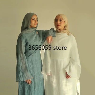 Woman Dresses Winkle Double Layer Kafan Dubai    Clohing Rob