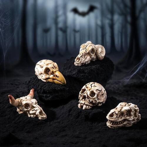 5pcs New Gothic Style Raven Animal Skull Skeleton Handmade O