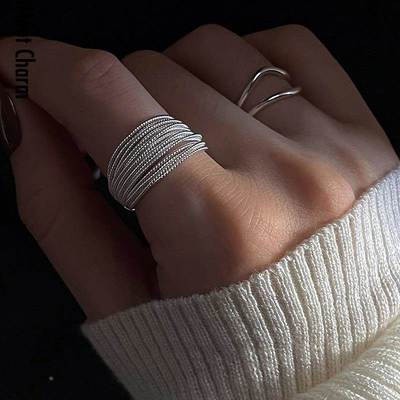 Two Rings Unique Multi-line Ring For Women Jewelry Finger Ad
