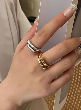 Simple Creaive Women Sainless Seel Ring Vinage Opening Rings