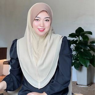 Malay Chiffon  Women Instant  Turban Full  ic Shawl Fashion