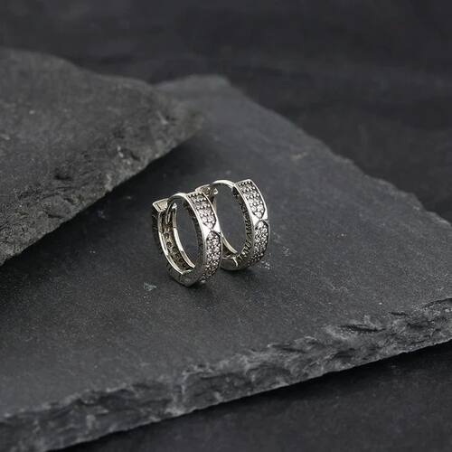 Trendy Zircon Roman Numeral Earrings for Men Personalized Re