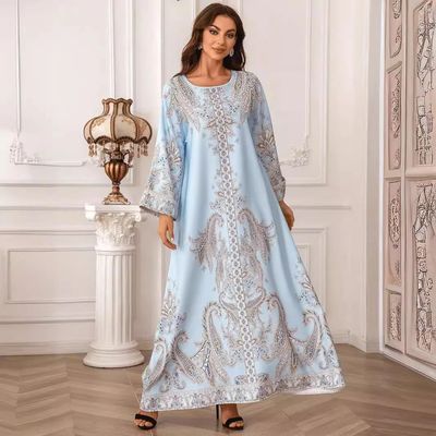 Beading Party Dress For Women  Long Dress Print Morocco Kaft