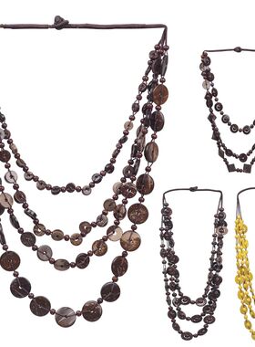 Ethnic Style Multi-layer Beaded Coconut Shell Necklace Triba